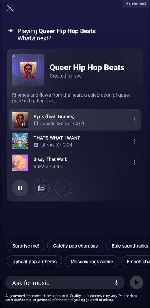 YouTube Music AI radio