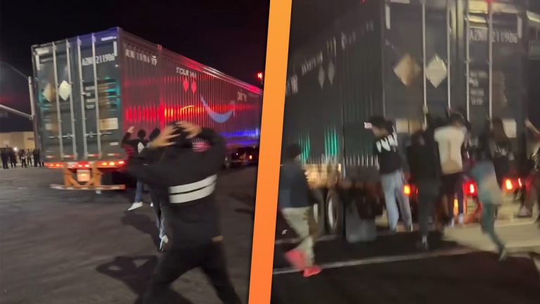 California Street Takeover: Amazon Semi-Truck Pulls Off Epic Donut in Jaw-Dropping Stunt