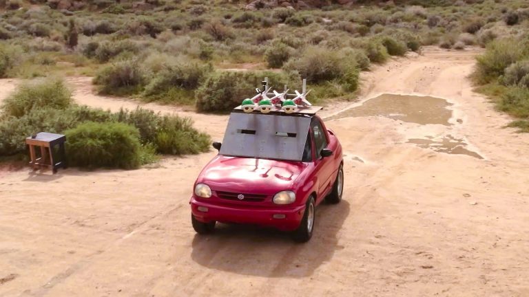 This Dude Is Firing Real-Life Mario Kart Shells From His Little Suzuki