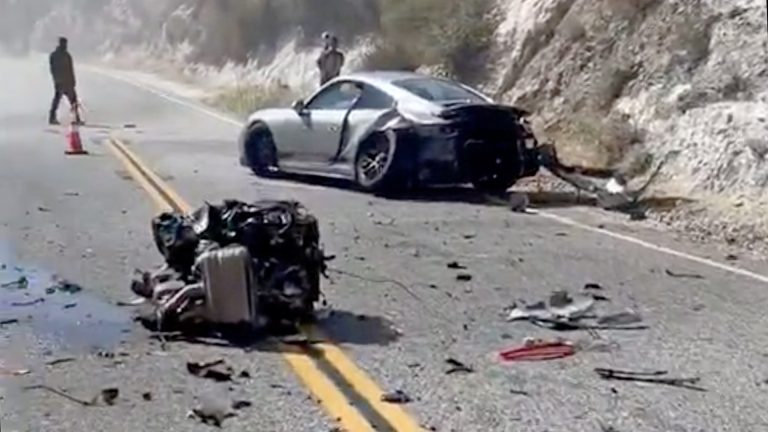 High-Speed Porsche 911 Crash on Angeles Crest Highway Leaves Engine Shattered