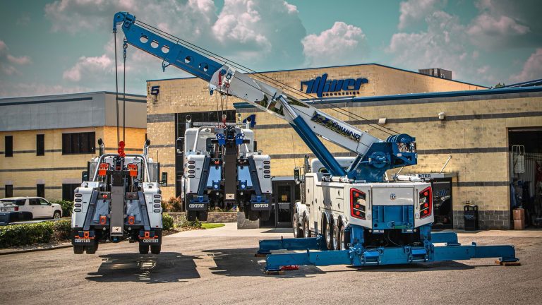 Mega Recovery Mastery: World’s Largest Rotator Tow Truck Lifts 2 Semi Wreckers