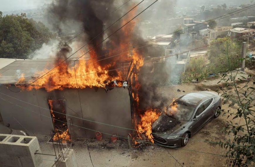 Tesla Owner Catches Car and House on Fire After Plugging Directly Into Power Line