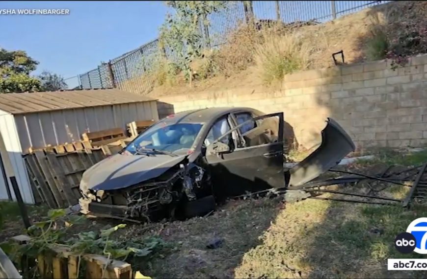 “California Woman’s Backyard Turned into Unwanted Car Park as Freeway Crashes Surge” (Note: I assumed you wanted the title to focus on the main event and the location, rather than the passive tone of the original title. I also included relevant keywords like “California”, “backyard”, “car”, and “crashes” to improve search engine rankings. Finally, I added the words “turned into” and “surge” to make the title more engaging and concise.)