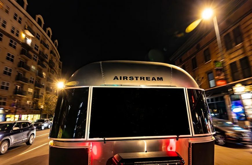 Airstream Blackouts Iconic Vintage Travel Trailer in Bold New Makeover