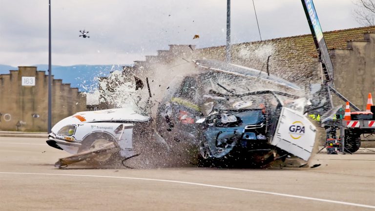 Watch a Modern Hatchback Vaporize a Vintage Citroen DS