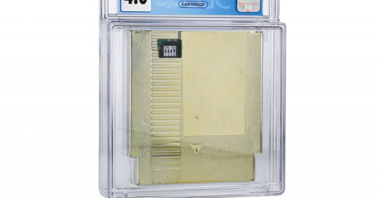 One of 26 rare NES gold cartridges goes up for auction today