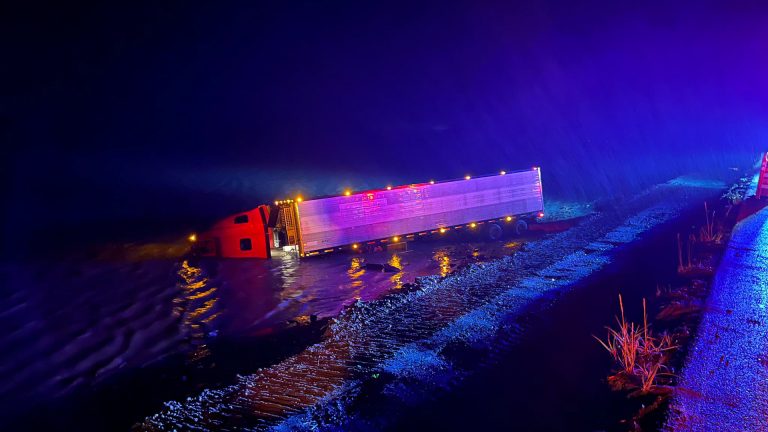 Alaskan Truck Crash: Semi Driver’s Miraculous Survival After Diving into Icy Waterway