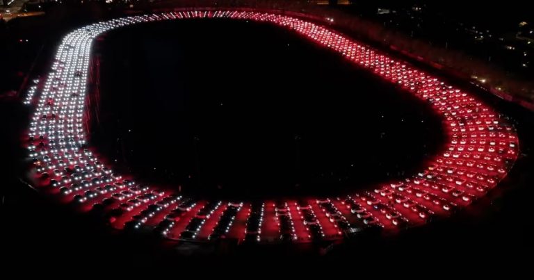 Electric Symphony: 902 Teslas Unite in Breathtaking Finland Light Display